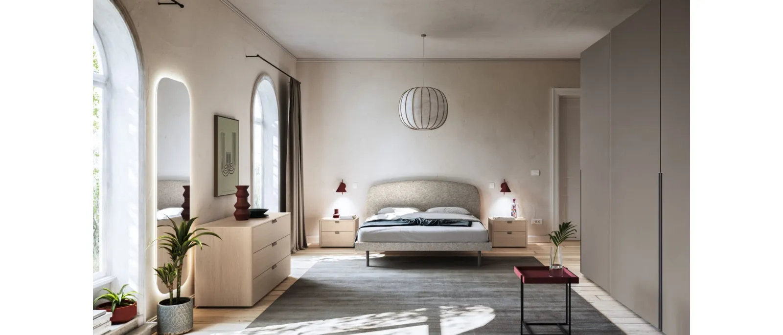 Upholstered fabric bed Park Night 22 by Orme