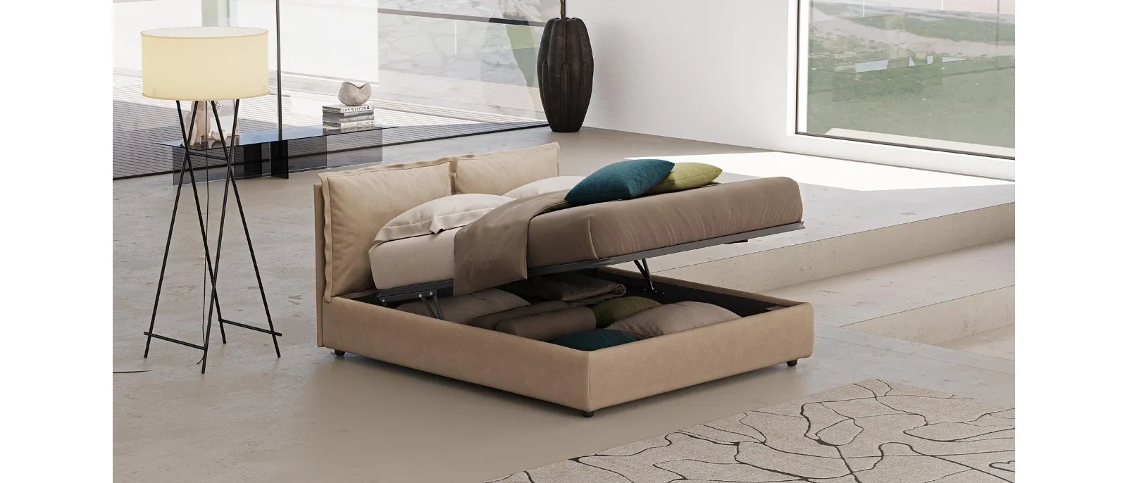 Bed with drawer Pop of Divaletti Home. A wooden bed with