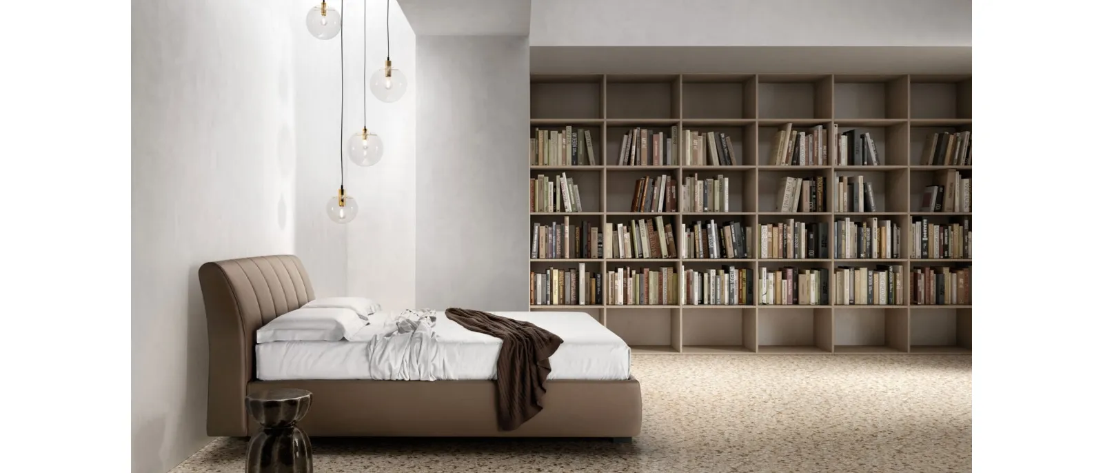 Upholstered bed with Premium quilted headboard by Bside