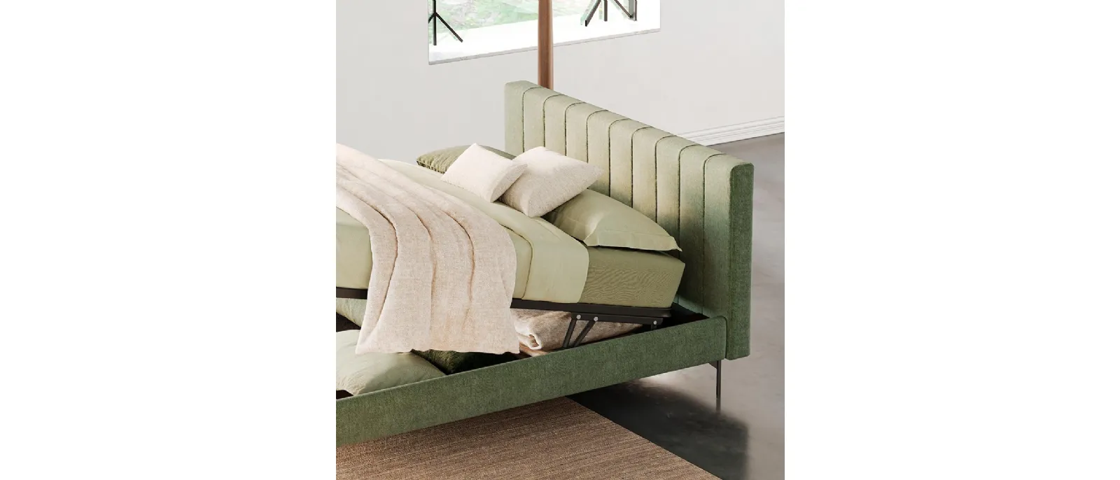 Regis bed by Divaletti Home is characterized by a large rectangular head