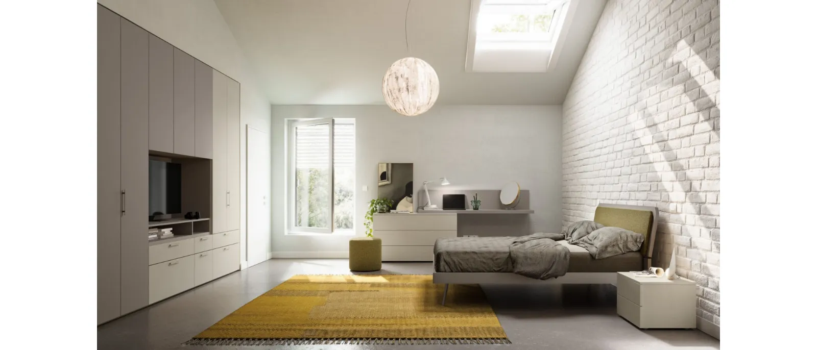 Platinum finish double bed with padded Shield Night 17 cushion by Orme.