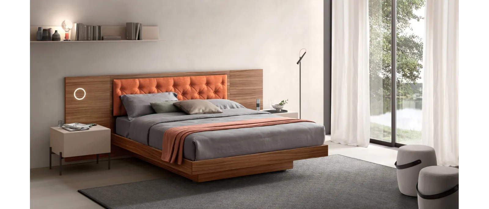 Sky bed with headboard from Maronese. A design