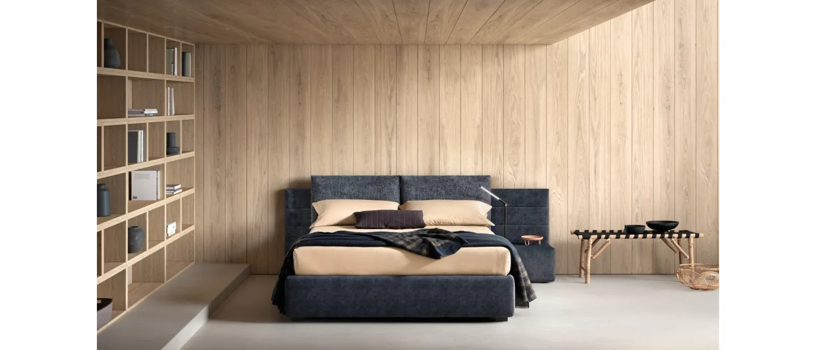 Bed with upholstered fabric headboard Smash Bside.