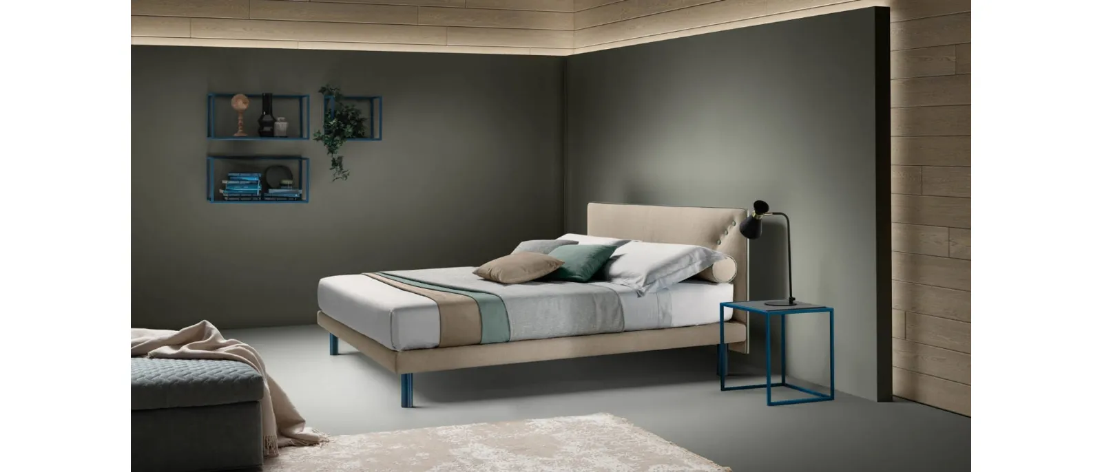 Modern upholstered fabric bed Snap by Bside.