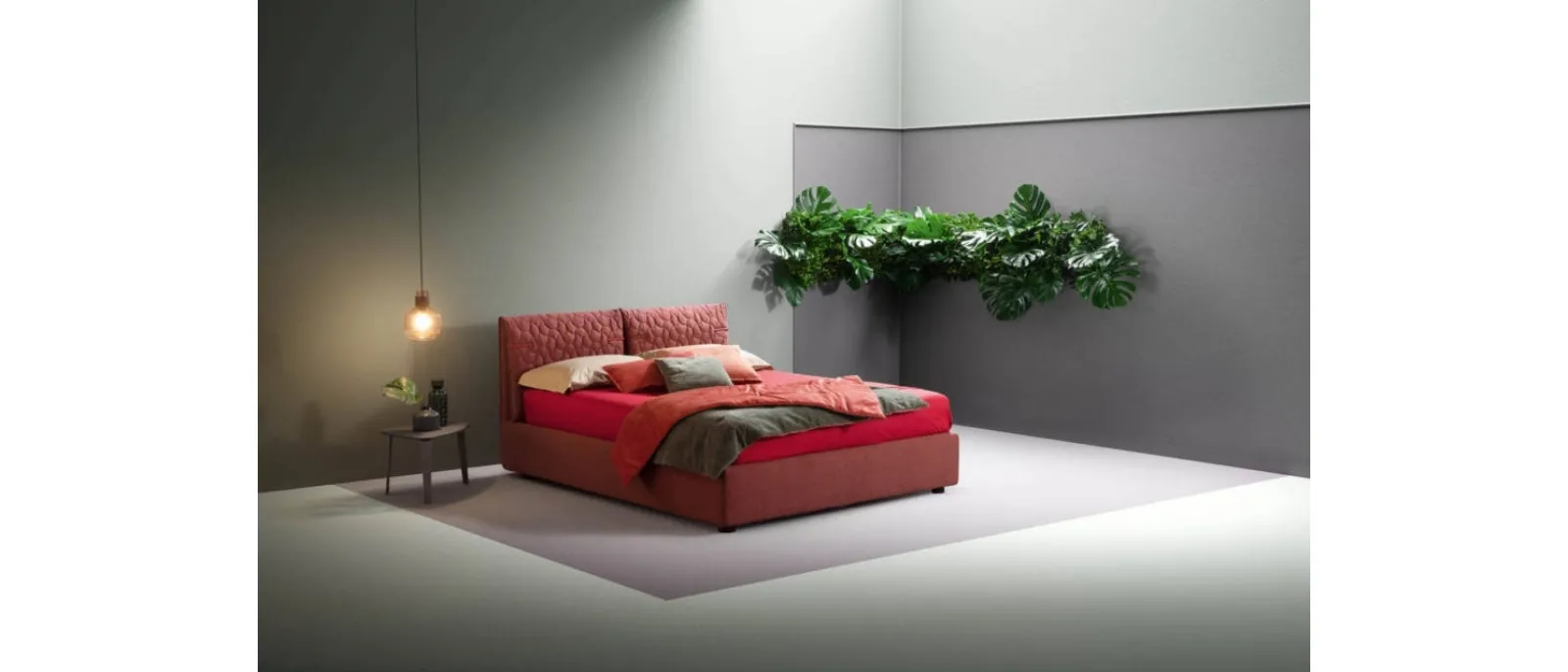 Quilted and padded fabric bed Spin by Bside.