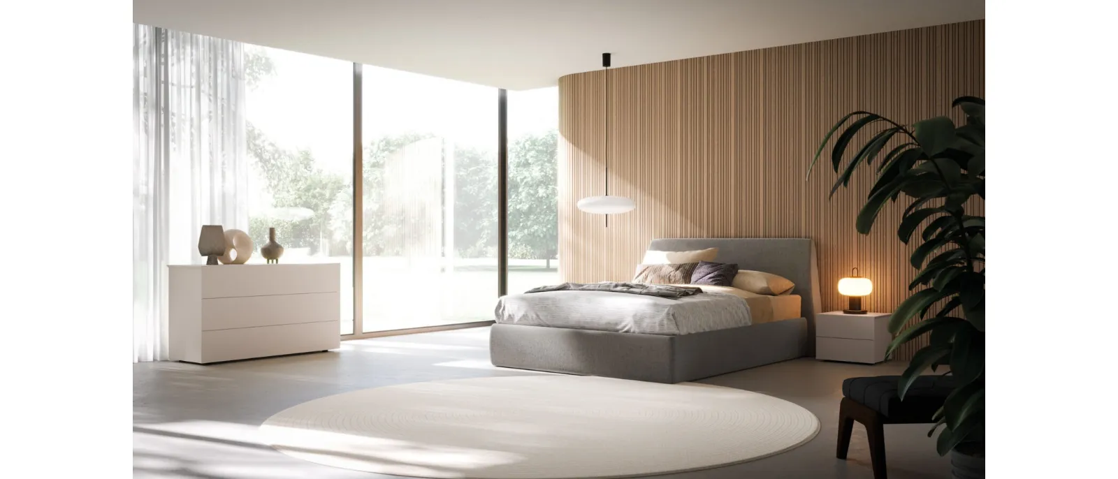 Tessa Night Bed 36 upholstered in Orme fabric.