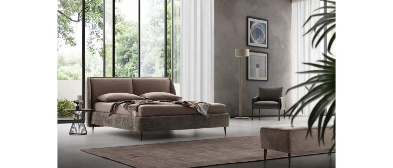 Timothy is the new bed of comfort brand, upholstered and covered with fabric