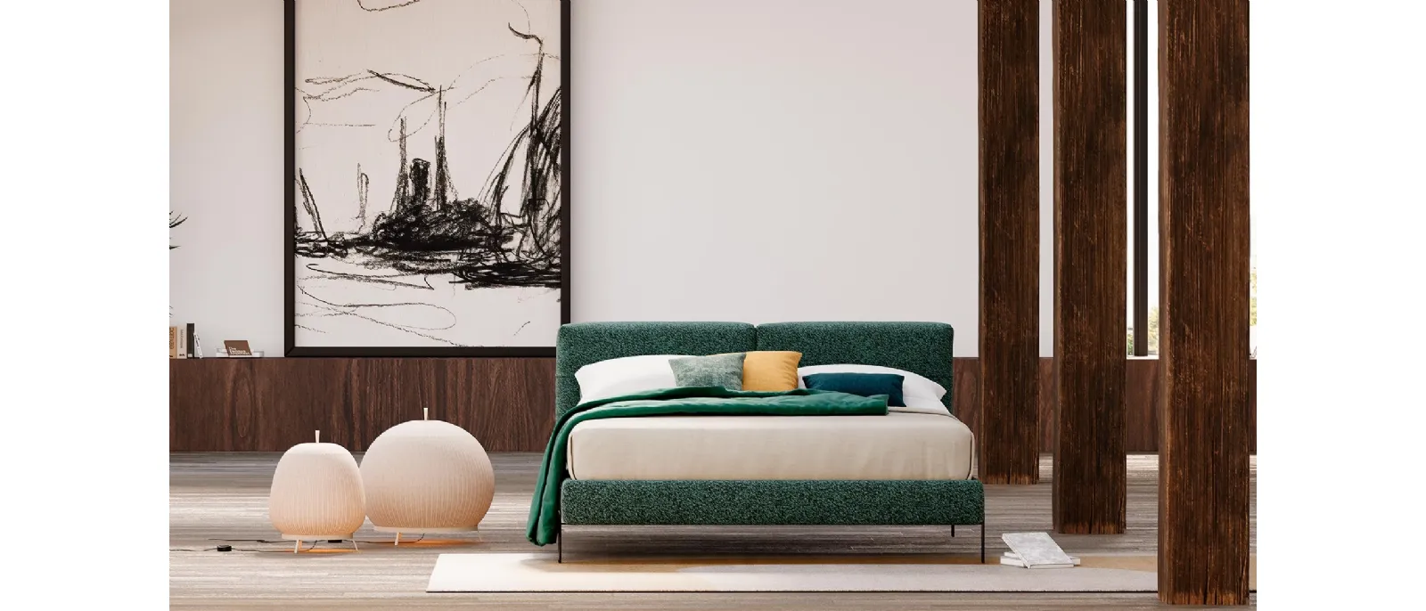 The sofa bed of the brand Divaletti called Trend with double storage container, is presented