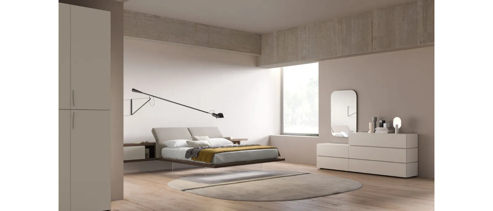 Zephyr Night 19 bed in padded fabric by Orme.
