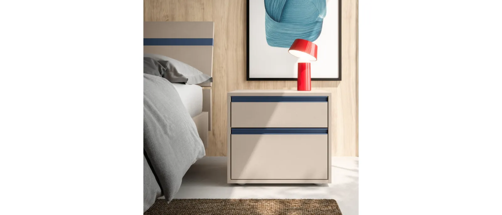 Bedside Table Trace of Footprints