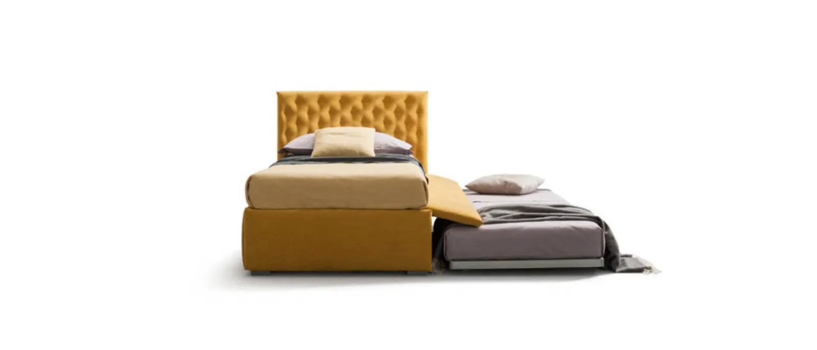 Single bed in fabric with quilted headboard Break by Bside.