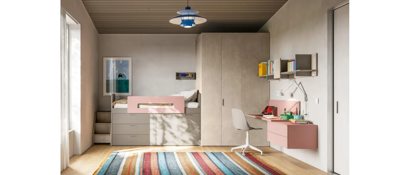 Space-saving Room 49 with Mistral loft bed.