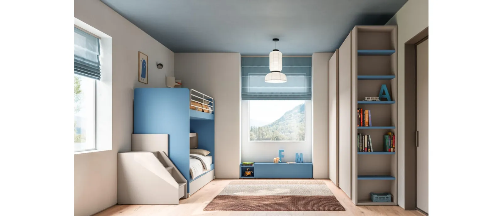 Space-saving bedroom 55 with Mistral bunk beds