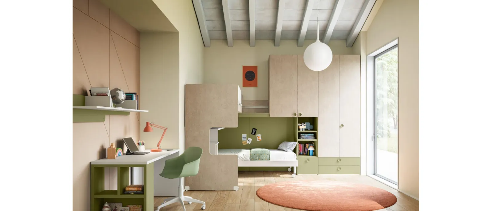 Space-saving bedroom 57 with loft by Mistral