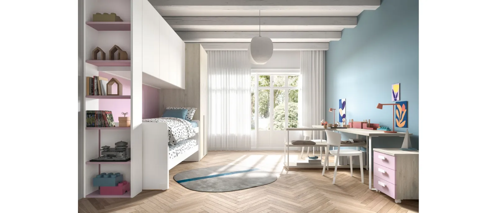 L’ampiezza delle linee geometriche caratterizzano il nuovo progetto di arredo della collezione