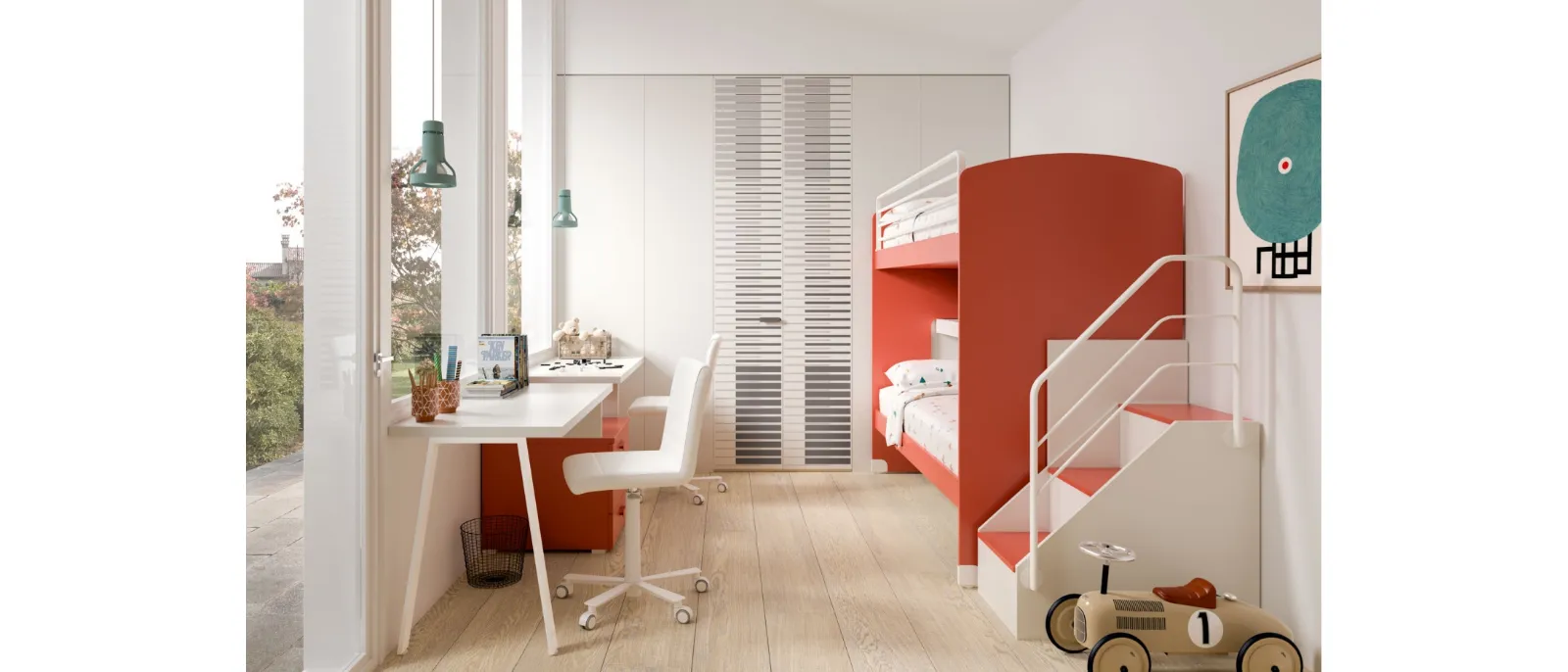 A bedroom designed to be comfortable and versatile that will meet the needs of all ages with its simple