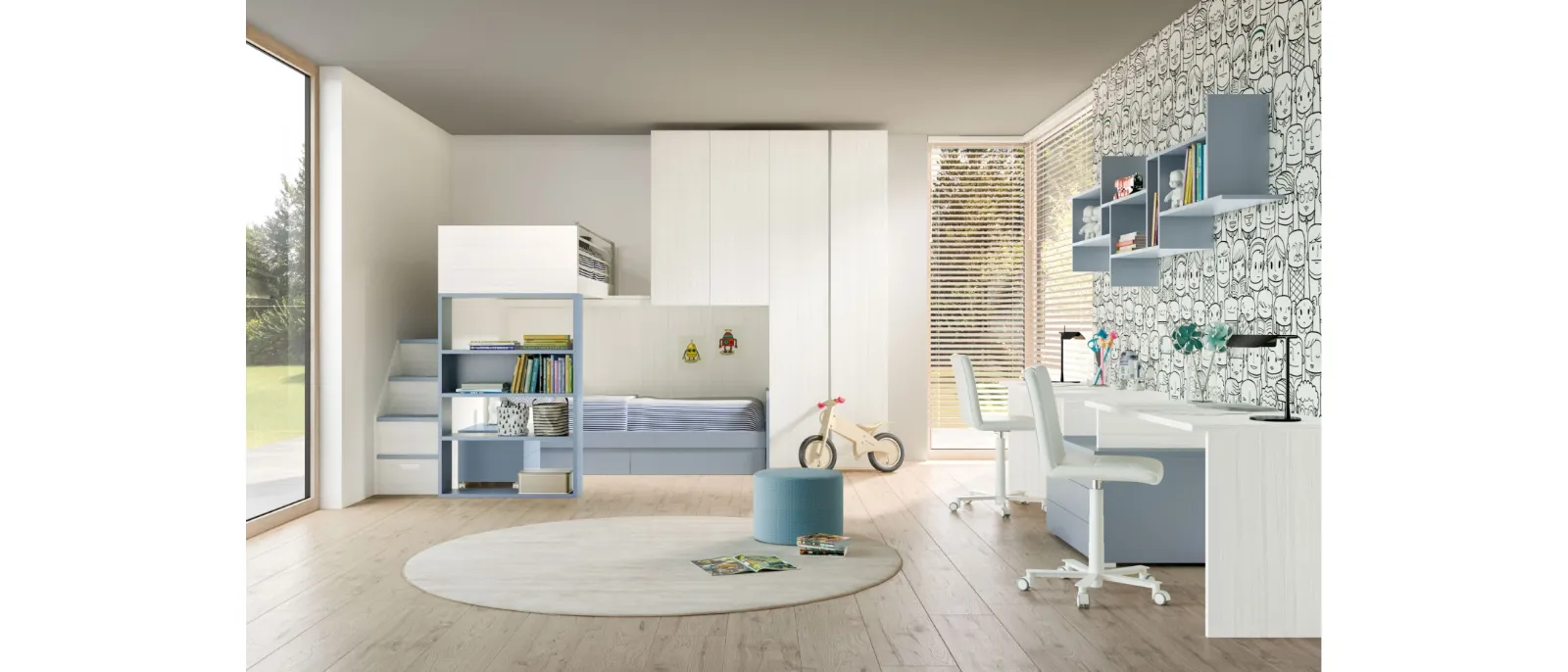 The children's room with a mezzanine, model Room 166 of Z