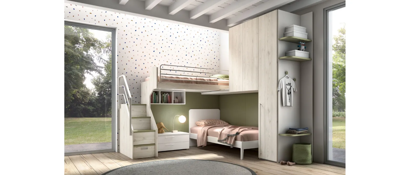 Room 167 of ZG Furniture is a contemporary bedroom with mezz