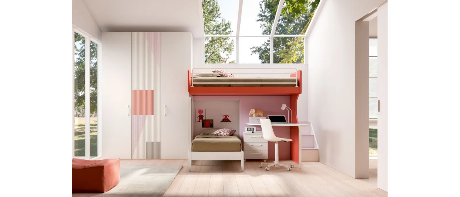The bedroom with mezzanine and desk ZG Furniture is ideal for those seeking a space