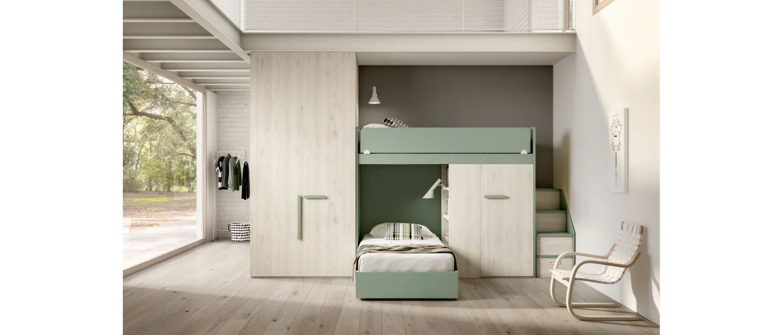This is the project for bedroom with mezzanine of two children and one teenaged child to be