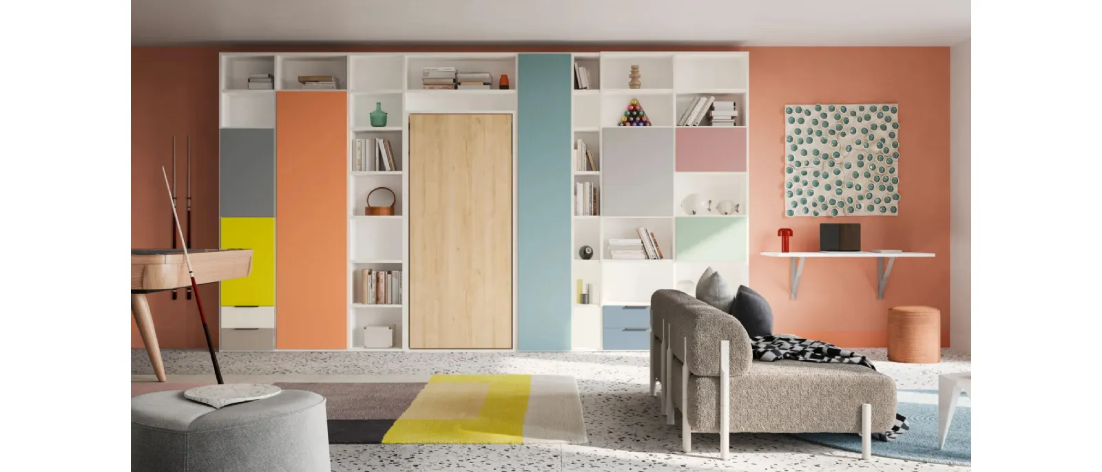 Space-saving SMART Junior 45 bedroom by San Martino Mobili.