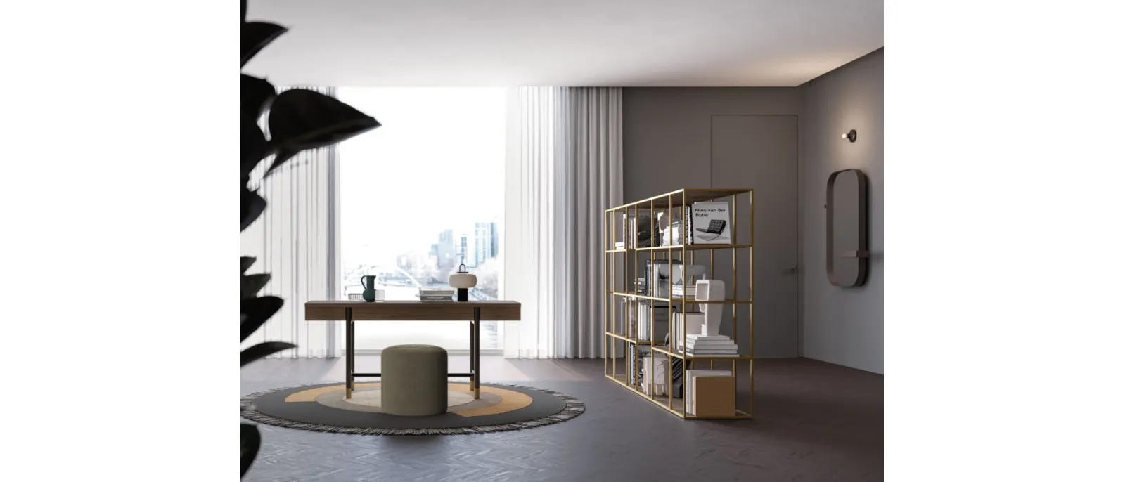 Abram writing desk in Cotto Orme texture