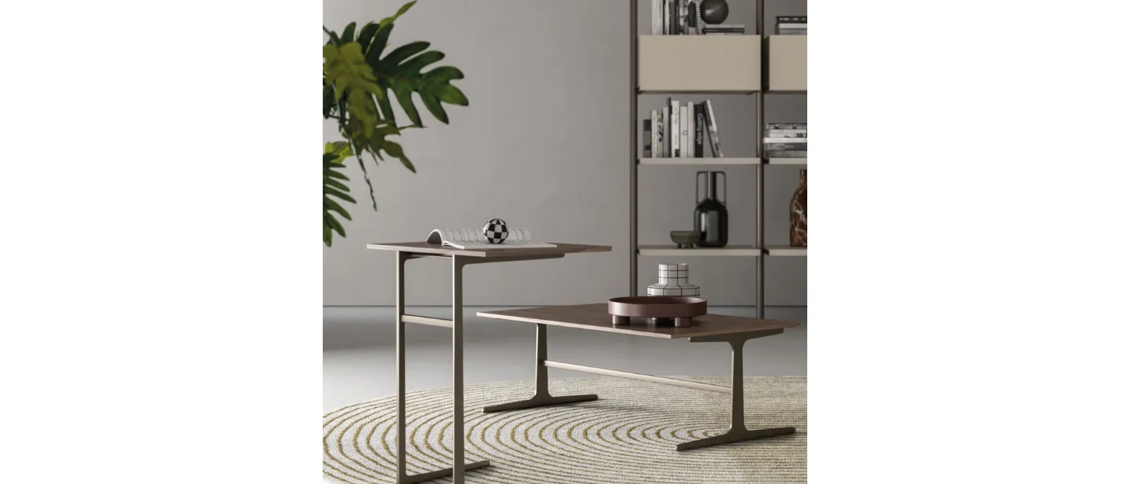 Lama coffee table in knotty Orme wood effect.
