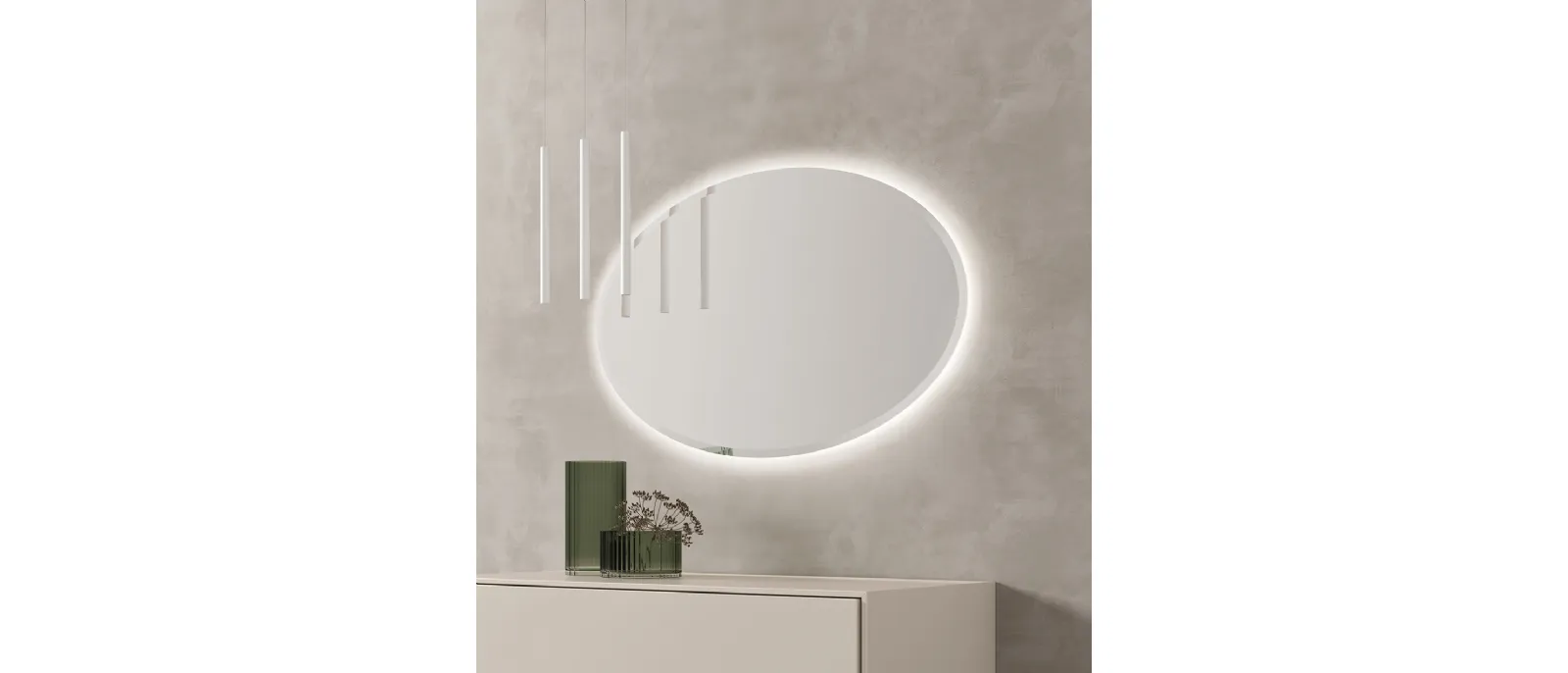 Mirror oval made by Maronese and designed by