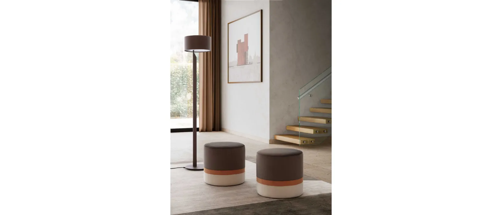 The pouf of this collection is made from a cylinder