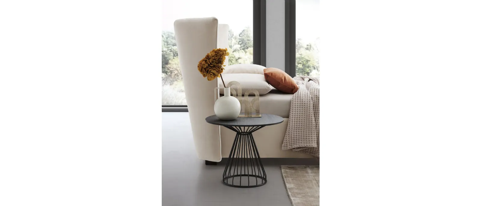 Renee Coffee table with oak wood top and metal frame by Le Comfort Designer Paola Marani is the ideal piece for