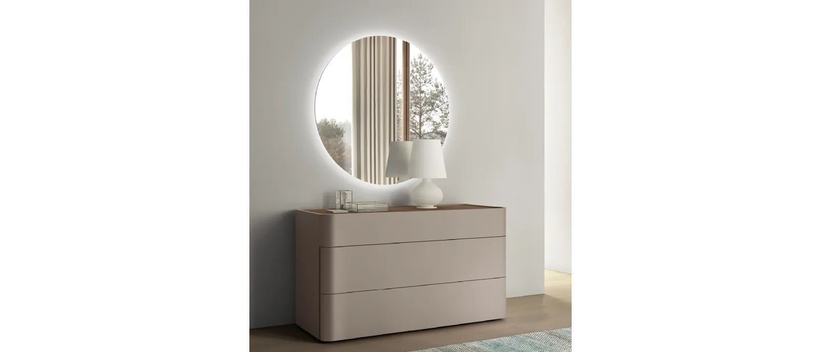 It is a circular mirror with LEDs to be mounted on the