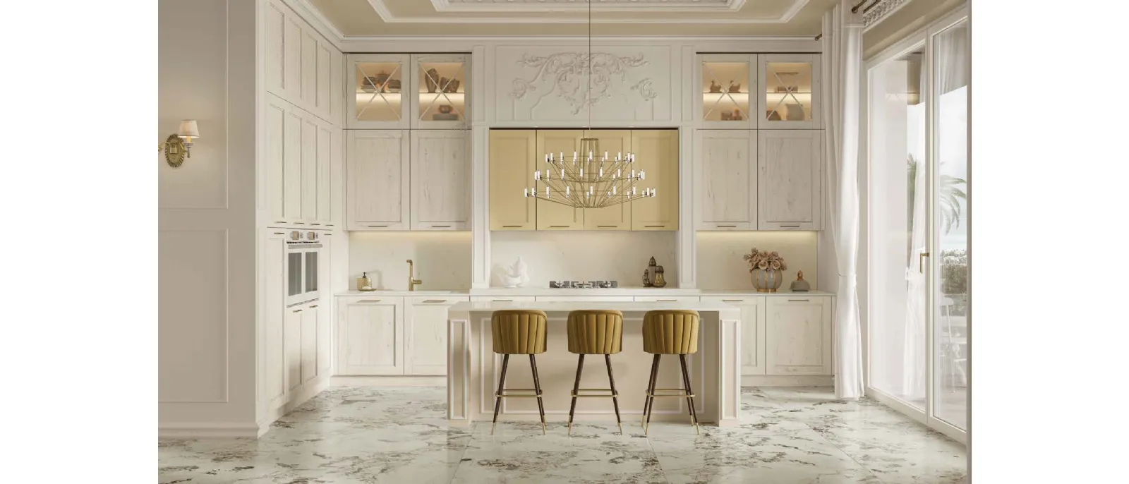 Classic Kitchen with Eva Luxury Island by Arrex