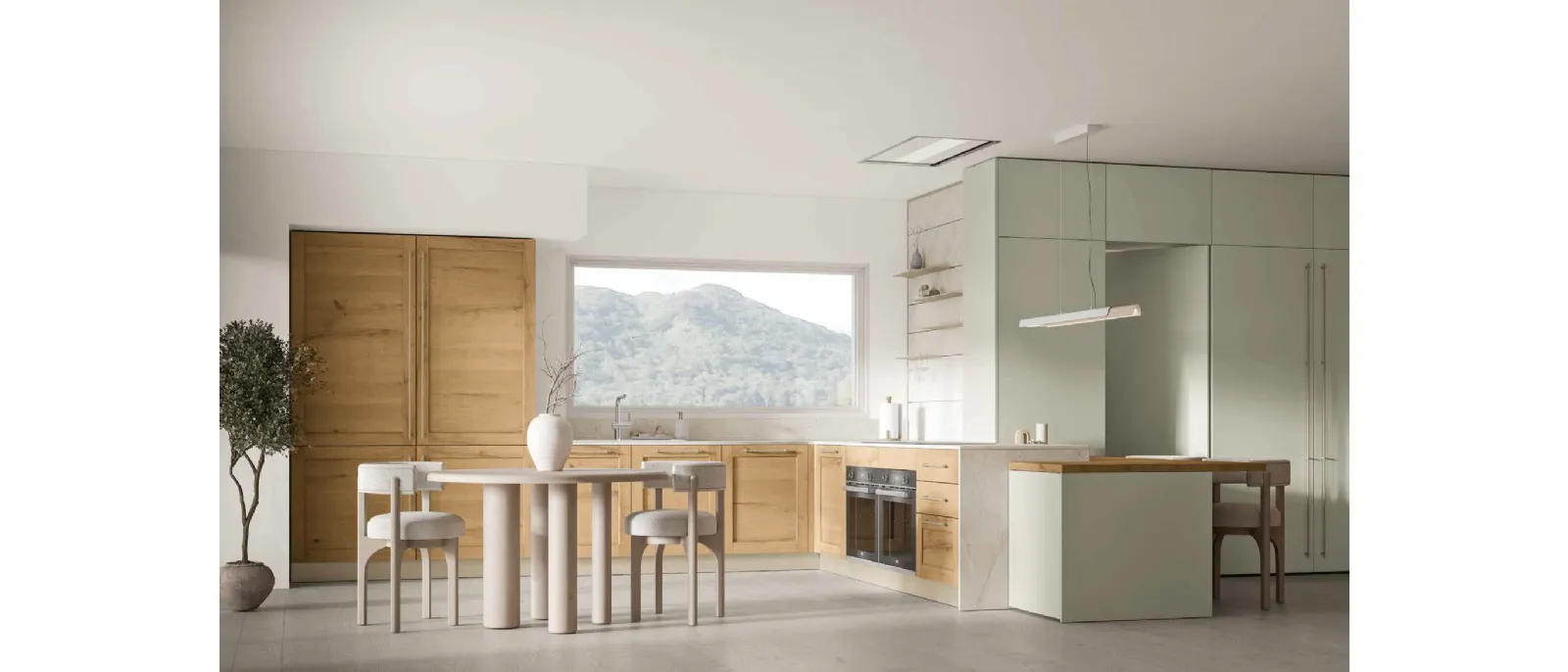 Modern Kitchen with Scandinavian Curry Island by Arrex