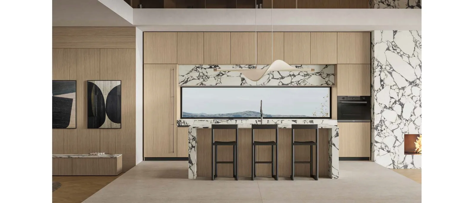 Modern Kitchen with Daytona Elegant Island by Arrex