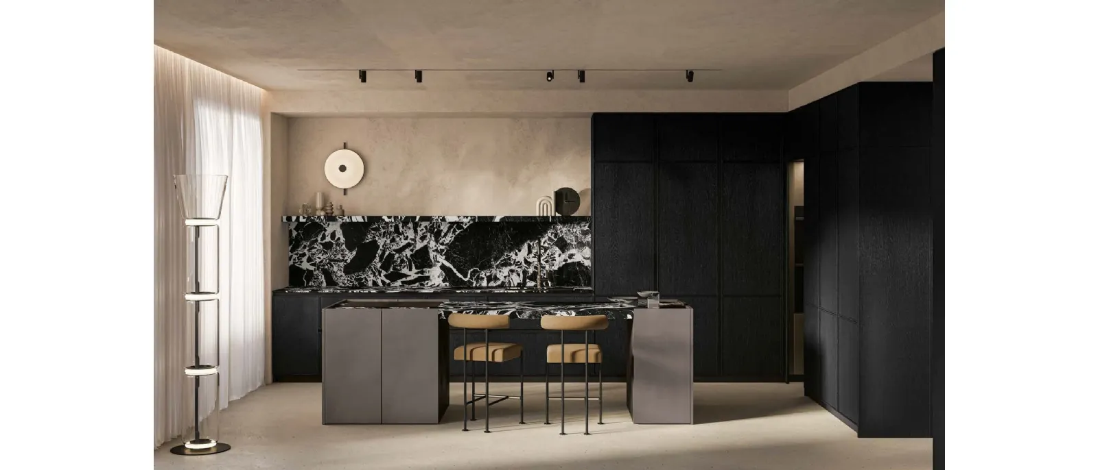 Modern Kitchen with Daytona Identity Island by Arrex