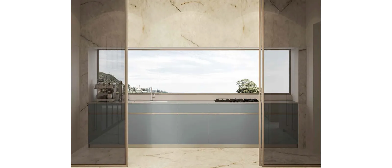 Modern Linear Daytona Natural Kitchen by Arrex