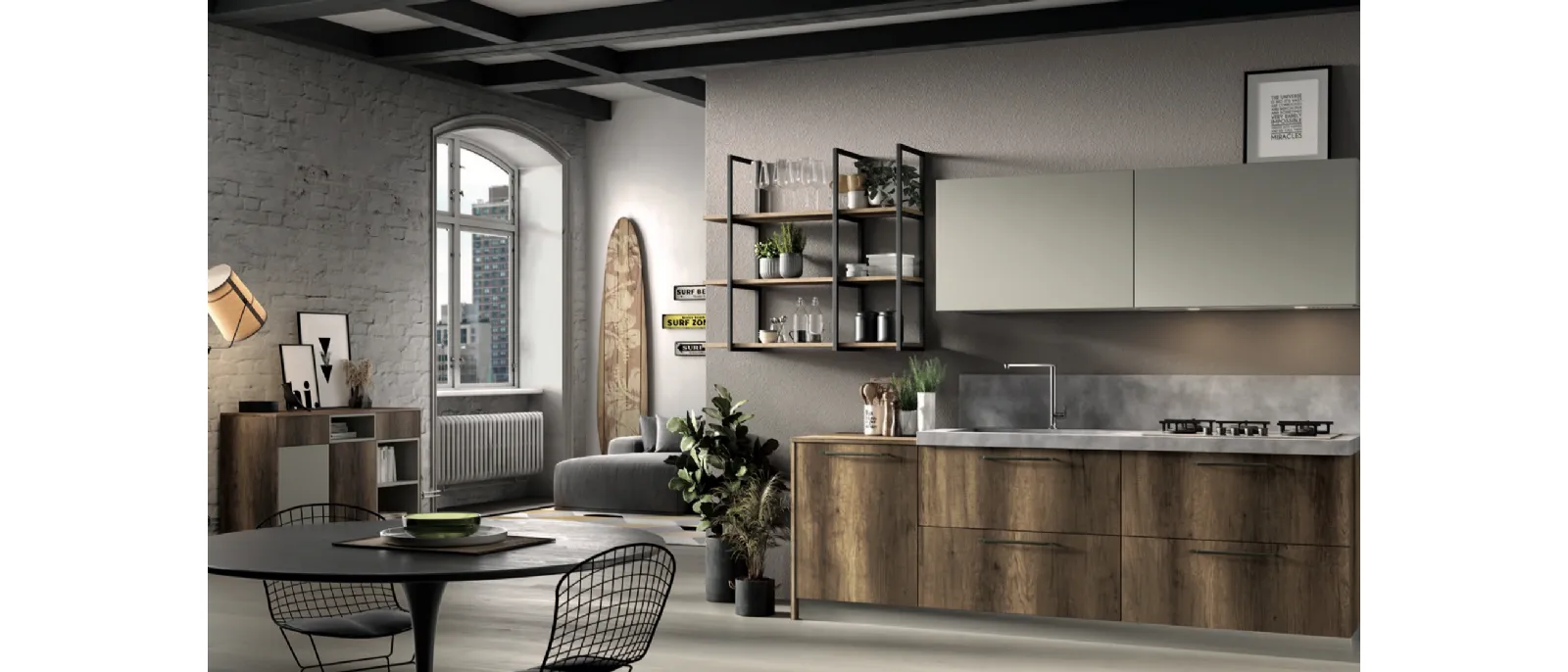 Azimut 03 Linear Modern Kitchen by Essebi