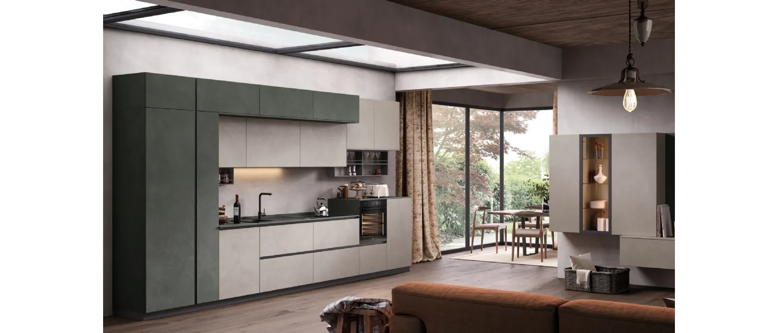 Modern Linear Kitchen Materia 01 by Essebi