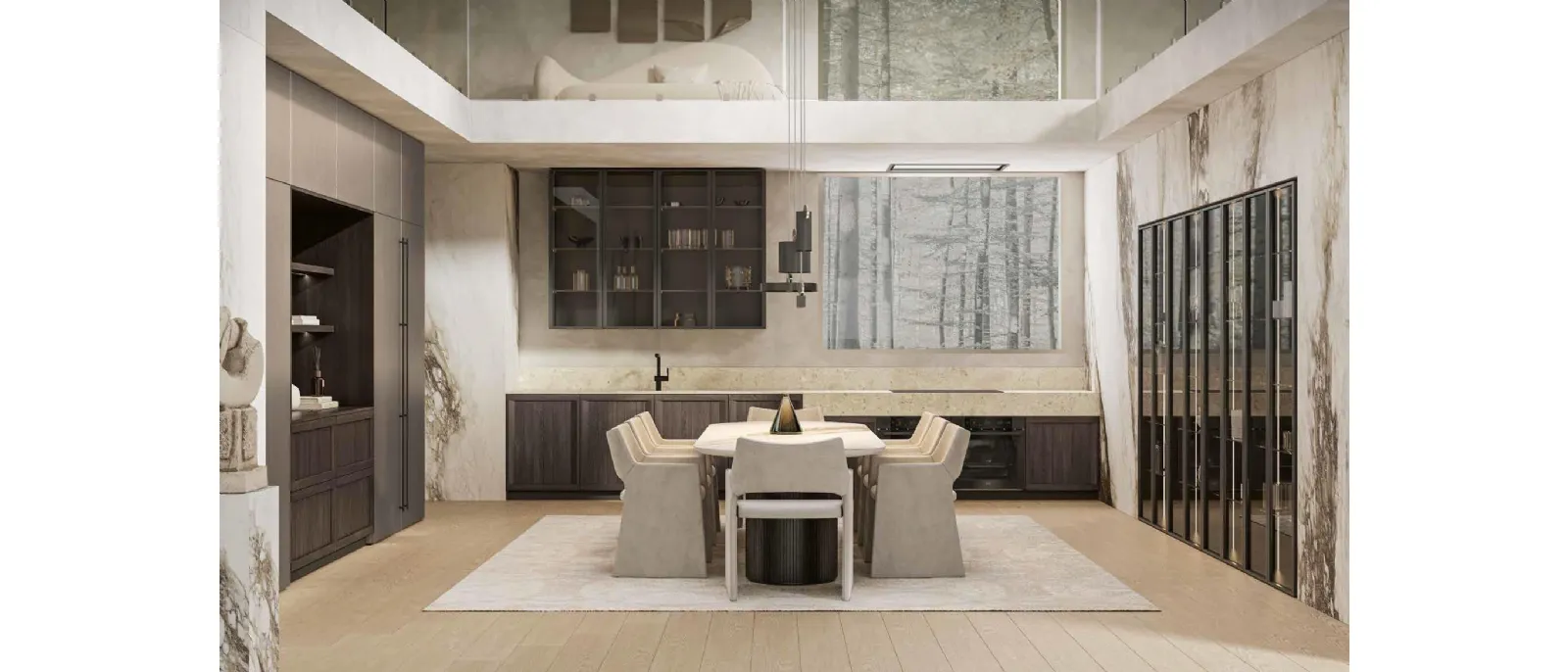 Megan Luxury Corner Modern Kitchen by Arrex