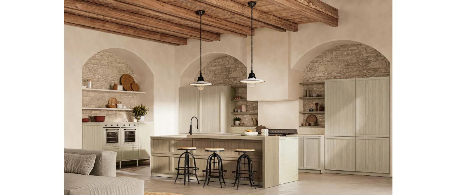 Modern Kitchen with Megan Island Mediterranean by Arrex