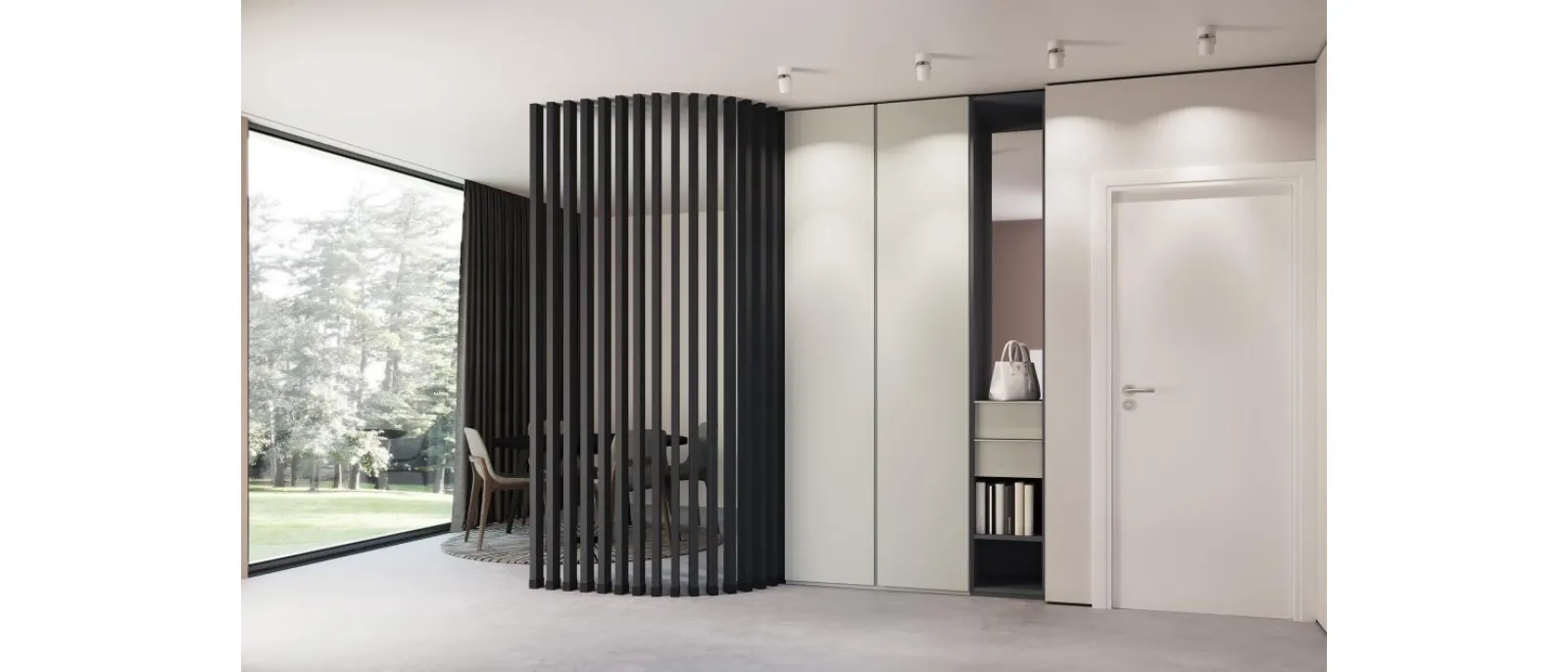 Mobile entrance Type 02 in matte Ash lacquer by Astor Mobili