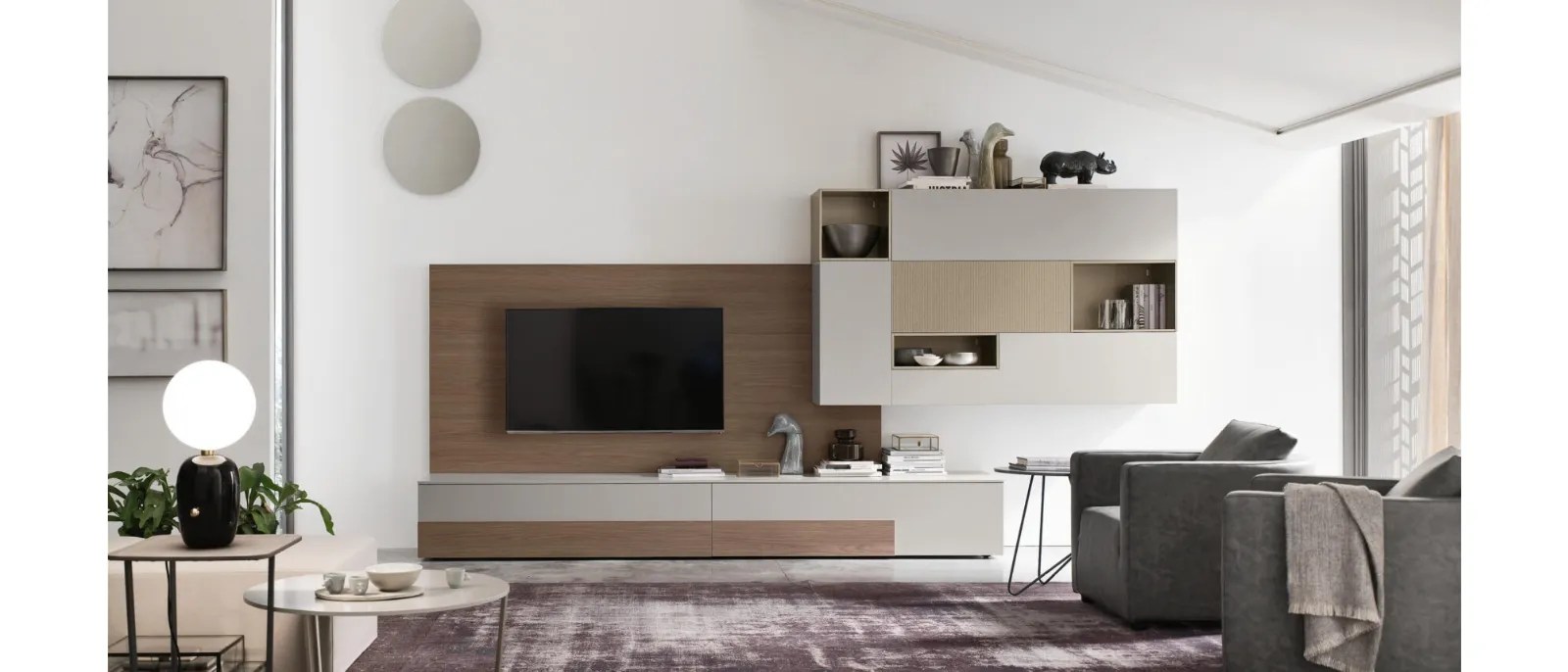 Wall unit “Seta” designed by Carlo Colombo for the brand “Mar