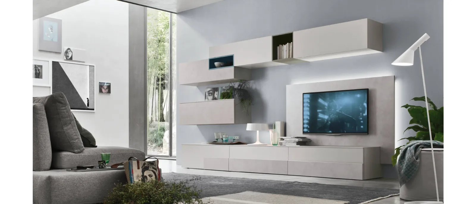 A beautiful combination of lacquered finishes and precious wood veneers to create