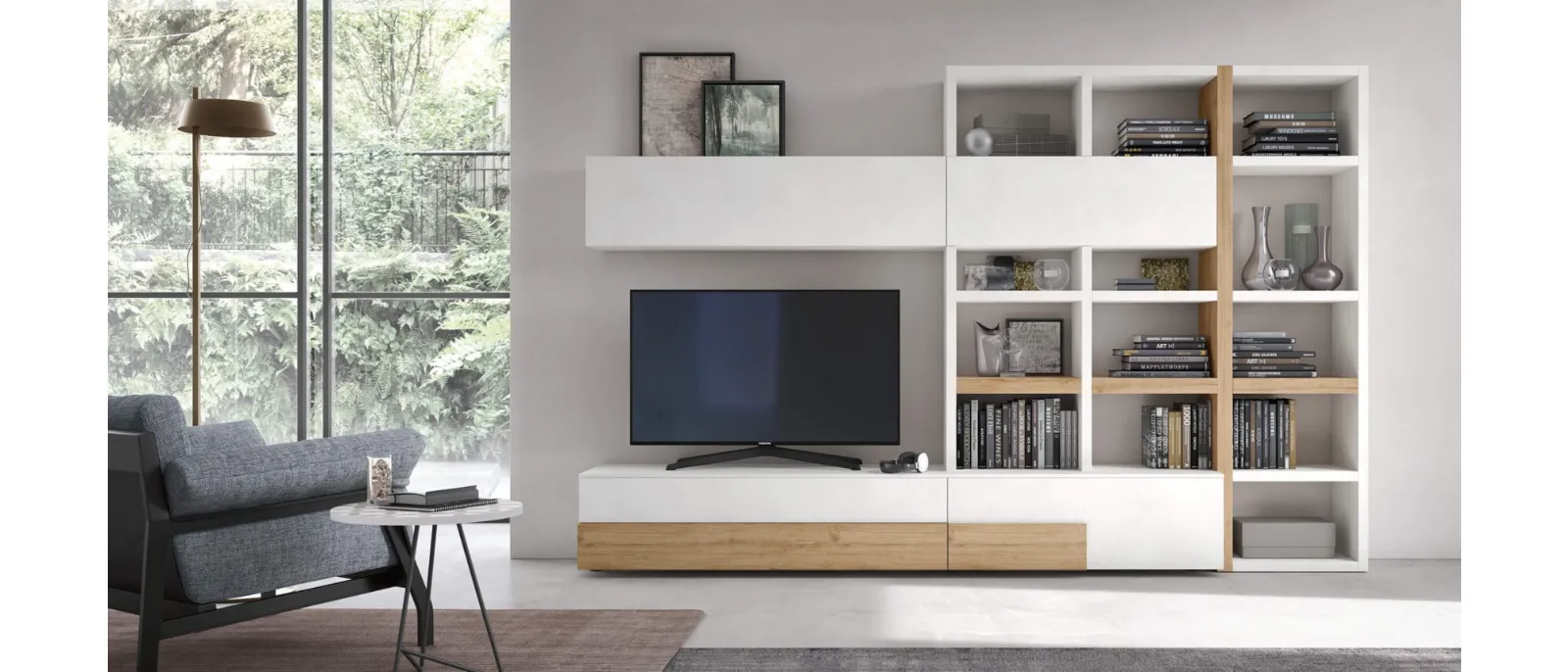The composition of the Wall system by Maronese is made up of elements from different lines and series available