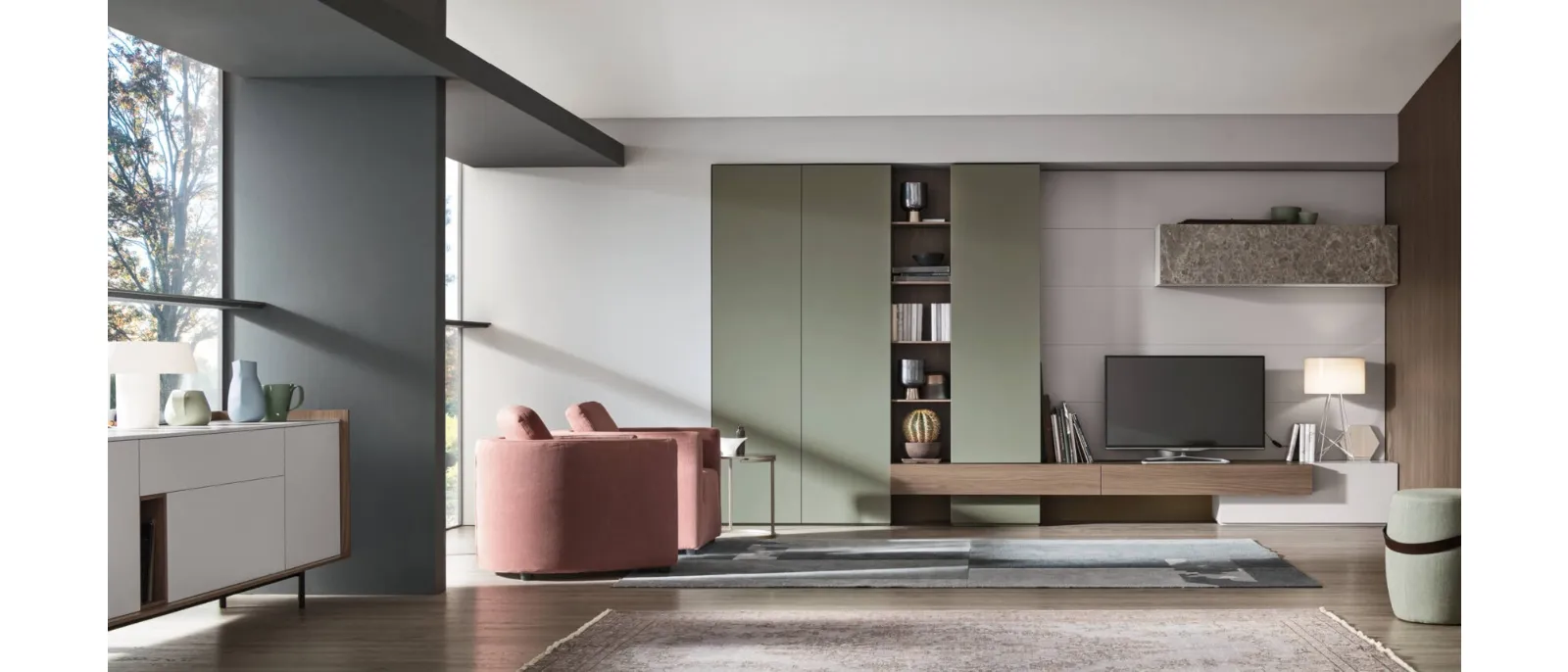 Wall Unit Unix is the most modern and trendy wall unit of Maronese made