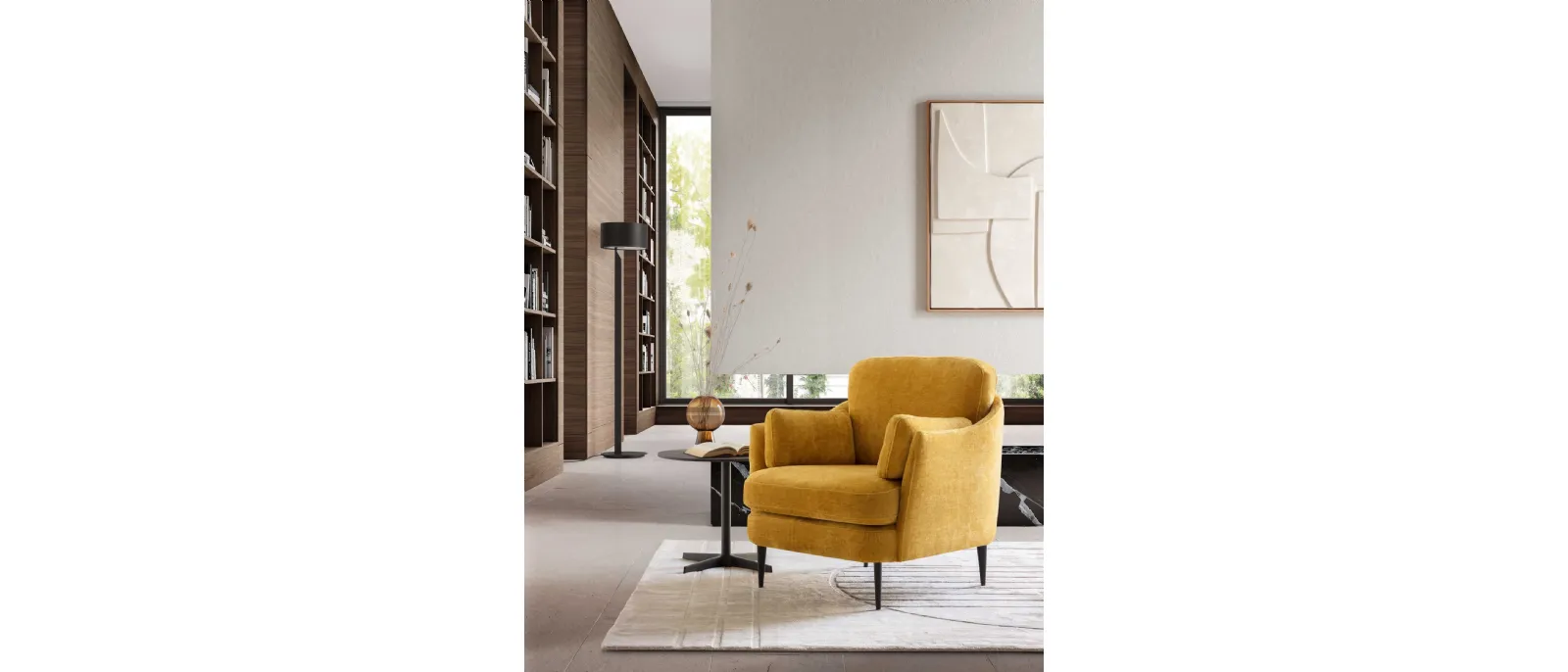 Elegant and refined armchair with fabric cover by Le Comfort - Poltrone