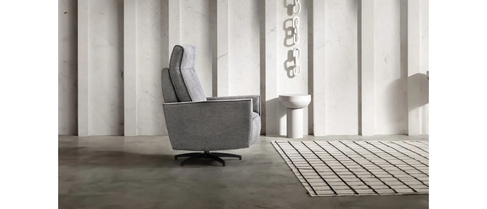 Gaspy Relax fabric armchair recliner with footrest by Samoa