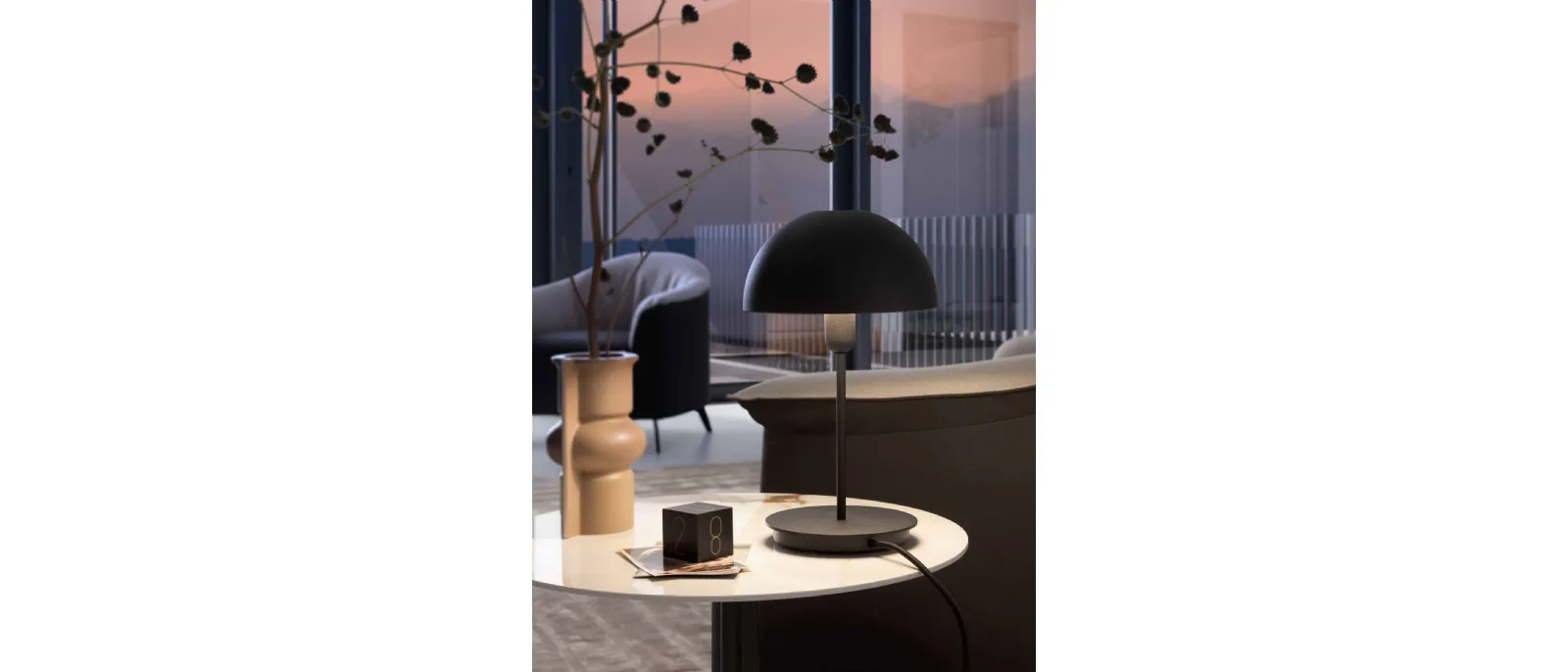 Metal lacquered table lamp Dome by the Italian brand of lighting design Le Comfort is part