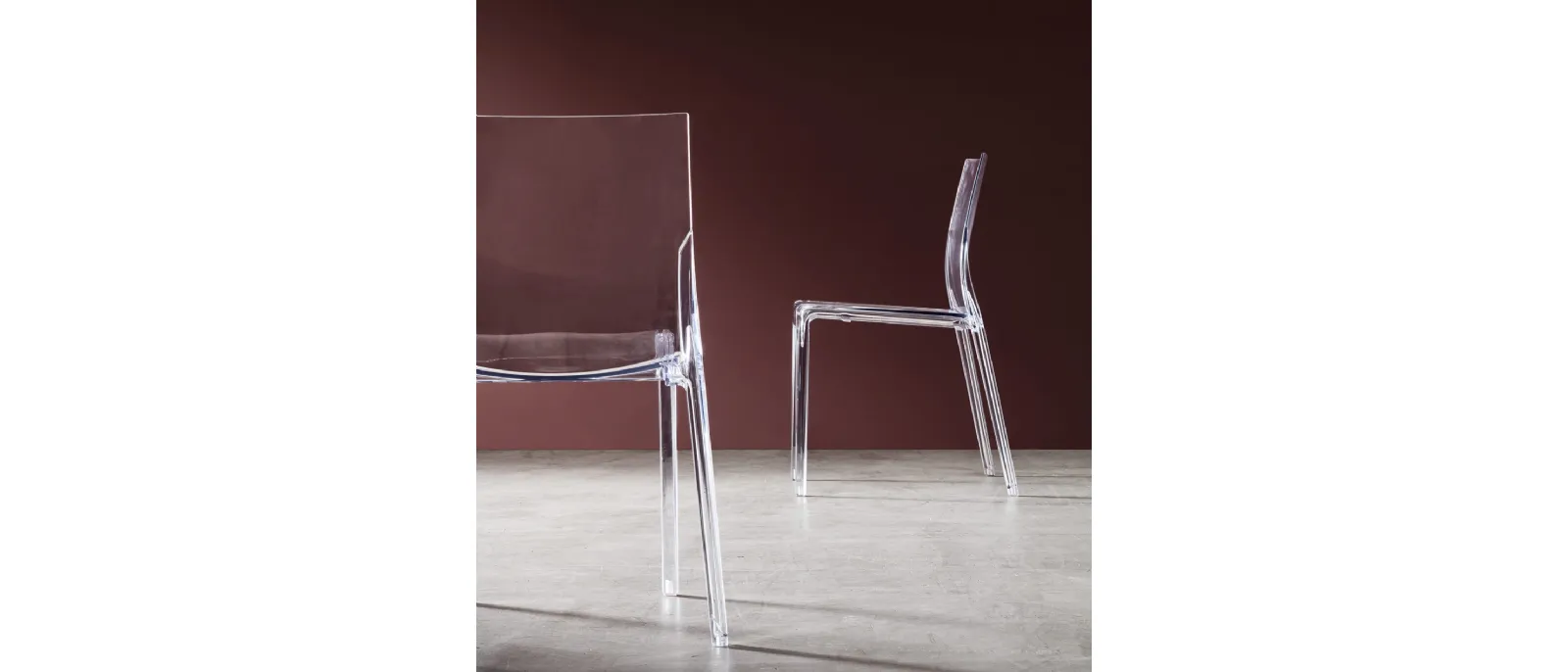 A chair made of polycarbonate designed by Andrea Bruno and produced