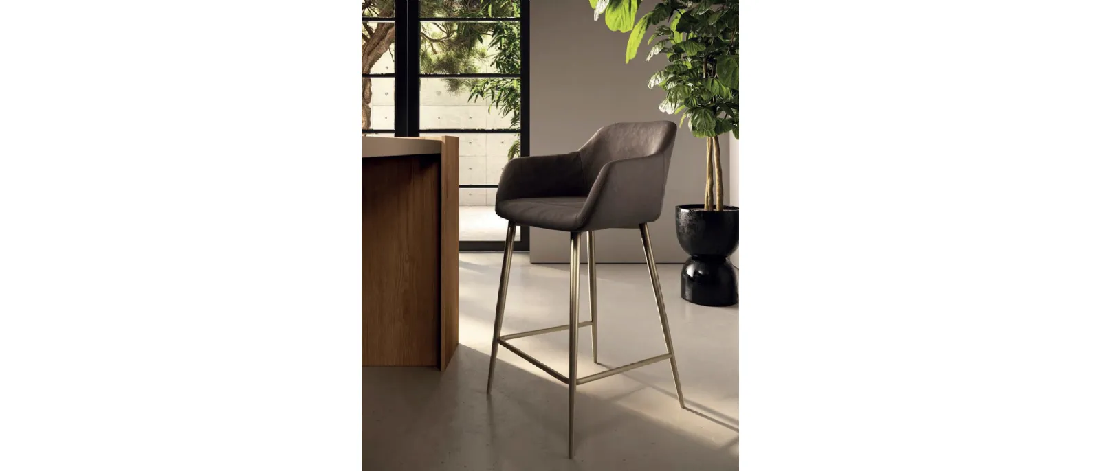 Cecilia de Di Lazzaro's suede stool.